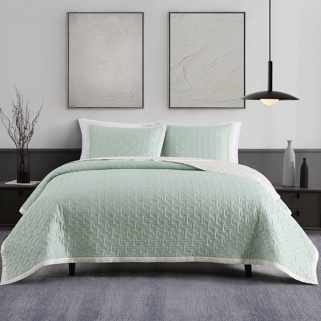 Bebejan 3 Piece Textured Quilted Coverlet Set