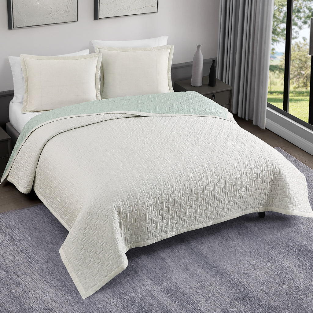 Bebejan 3 Piece Textured Quilted Coverlet Set