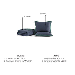 Bebejan 3 Piece Textured Quilted Coverlet Set