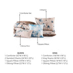 Bebejan Blue Blossom 5 Piece Reversible Comforter Set
