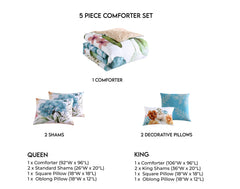 Bebejan Maia Blue 5 Piece Reversible Comforter Set