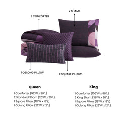 Bebejan Orchid Matrix 5 Piece Reversible Comforter Set