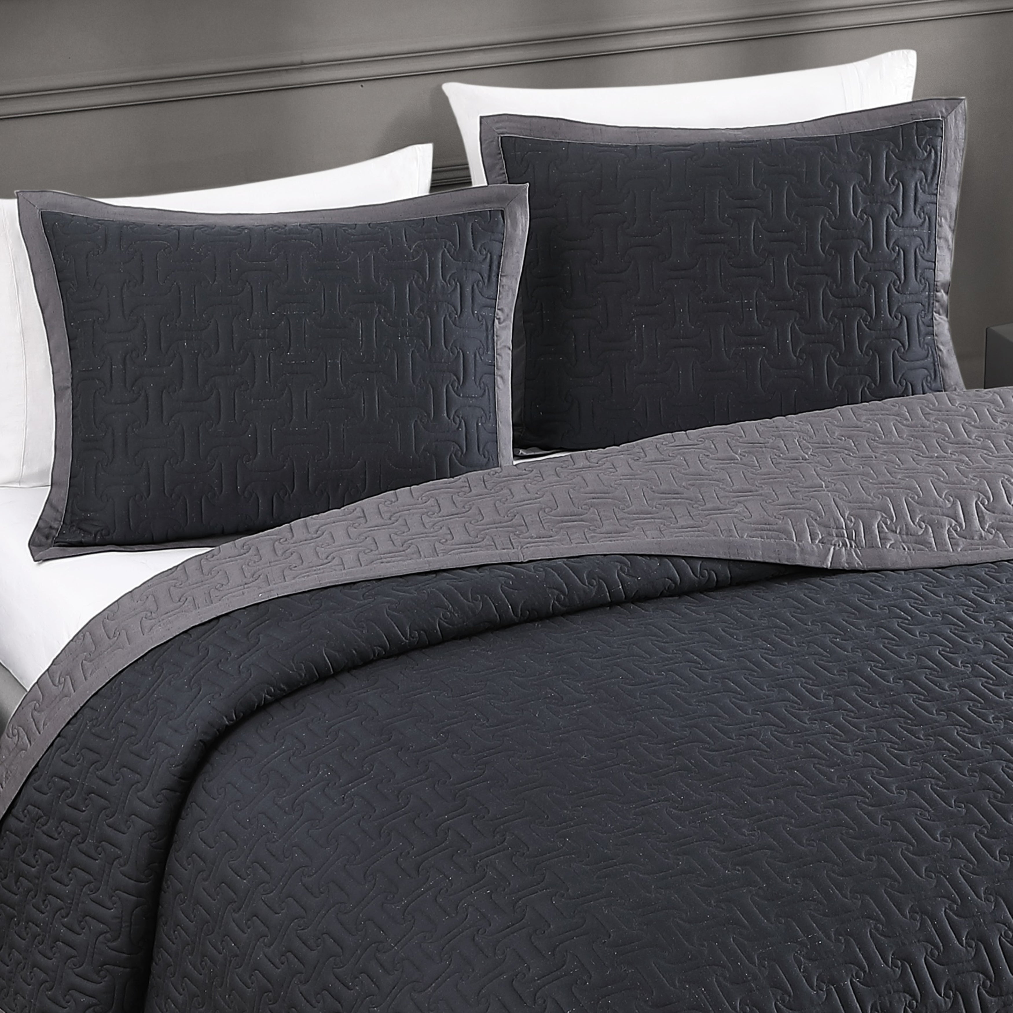 Bebejan 3 Piece Textured Quilted Coverlet Set