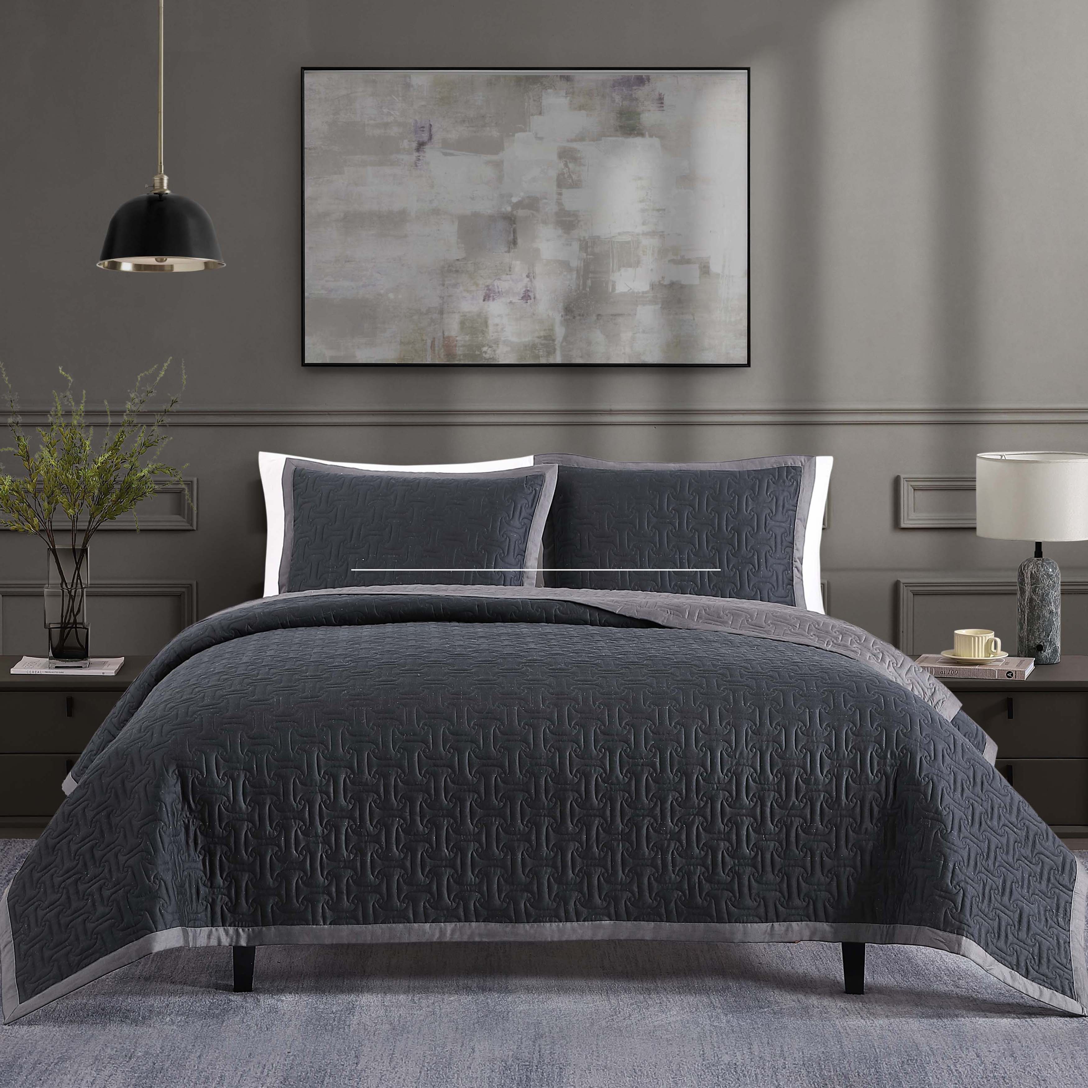 Bebejan 3 Piece Textured Quilted Coverlet Set