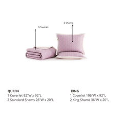 Bebejan 3 Piece Textured Quilted Coverlet Set