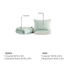 Bebejan 3 Piece Textured Quilted Coverlet Set