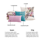 Bebejan Watercolor Jacobean 5 Piece Reversible Comforter Set