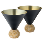 The Wine Savant Diamond Studded Martini Glasses Set of 2-0