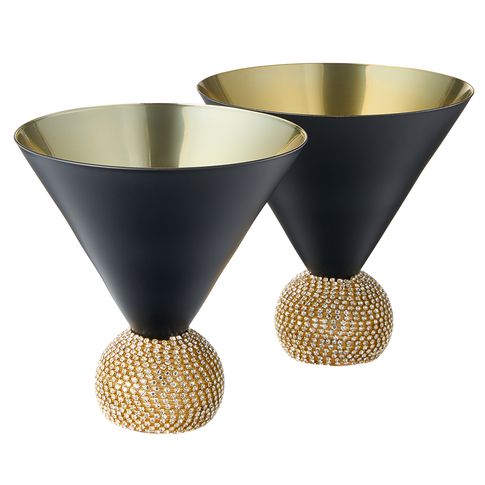 The Wine Savant Diamond Studded Martini Glasses Set of 2-0