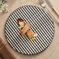 Black & White Geometric Ceramic Dinner Plate – 10.25" Modern Tableware-0