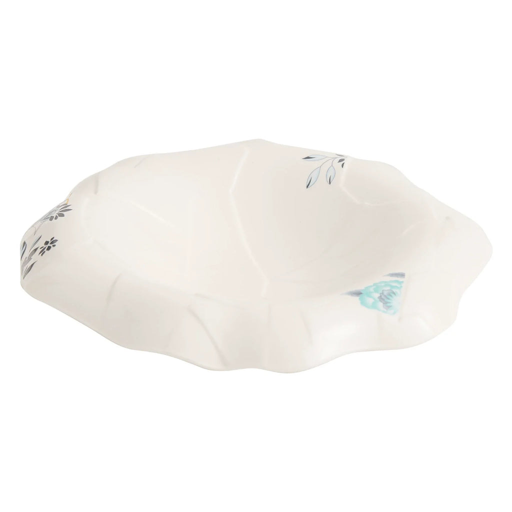 GOSEUNG Bloomflow Porcelain Bowl — Cracked Texture Floral Rim Collection-4
