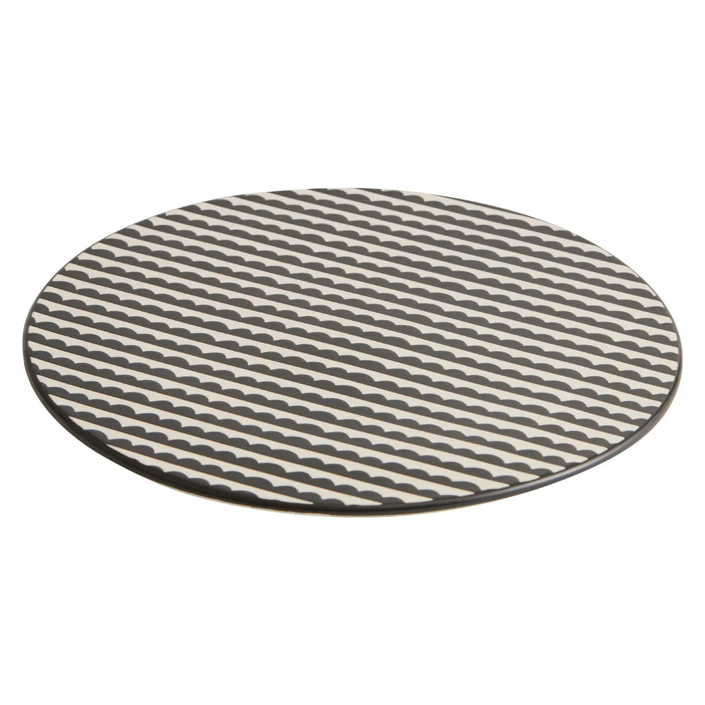 Black & White Geometric Ceramic Dinner Plate – 10.25" Modern Tableware-4