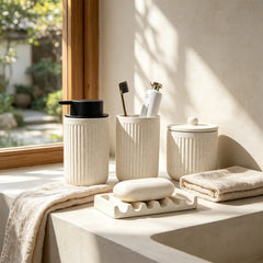 BosilunLife Pockmark Foaming Bathroom Set 4-Piece Recycled Eco-Clay-1
