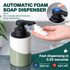 BosilunLife Nordic Garden Automatic Foaming Soap Dispenser 10 oz Recycled RebornClay™