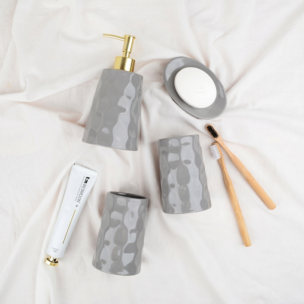 BosilunLife Bring Nature Inside Liquid Bathroom Set 4-Piece Recycled Eco-Clay-1