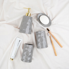BosilunLife Bring Nature Inside Liquid Bathroom Set 4-Piece Recycled Eco-Clay-1
