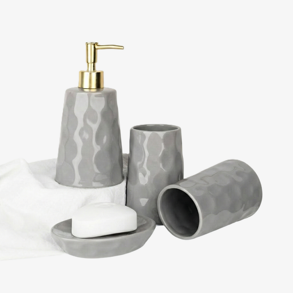 BosilunLife Bring Nature Inside Liquid Bathroom Set 4-Piece Recycled Eco-Clay-0