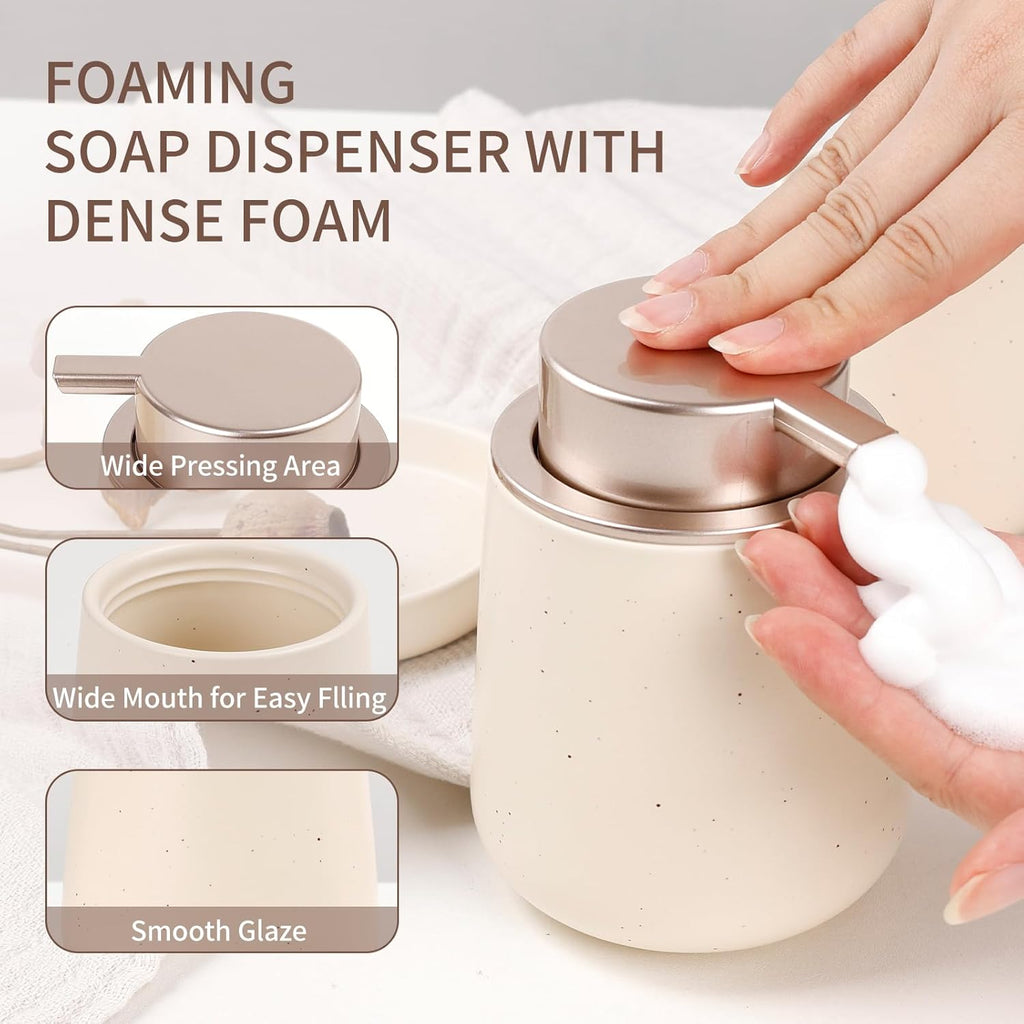 BosilunLife Modern Foaming Bathroom Set 3‑Piece Recycled Eco‑Clay-3