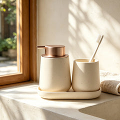BosilunLife Modern Foaming Bathroom Set 3‑Piece Recycled Eco‑Clay-1