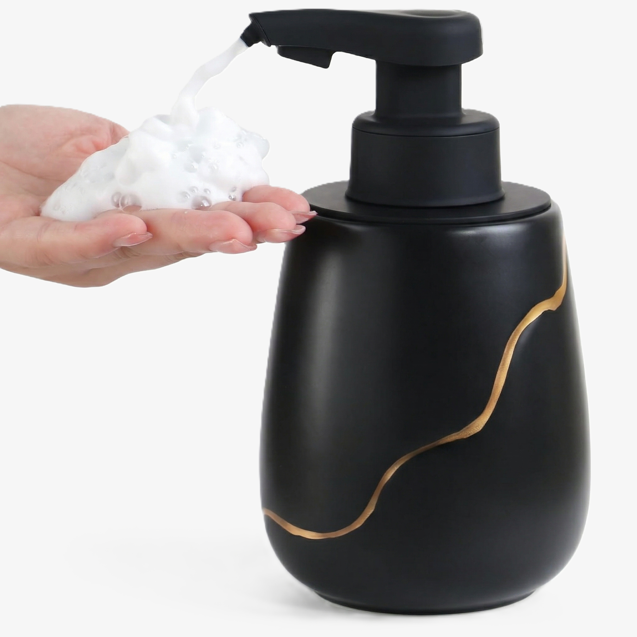 BosilunLife Nordic Garden Automatic Foaming Soap Dispenser 17 oz Recycled Eco-Clay-0