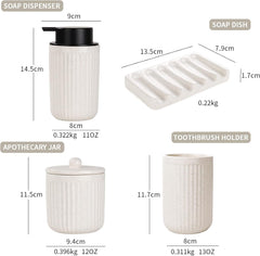 BosilunLife Pockmark Foaming Bathroom Set 4-Piece Recycled Eco-Clay-3