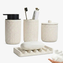 BosilunLife Pockmark Foaming Bathroom Set 4-Piece Recycled Eco-Clay-0