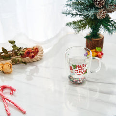 Christmas Glass Coffee Mug Set of 2 Mugs-2