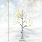 2 Feet Pre-lit White Twig Birch Tree Battery Powered for Christmas Holiday-2