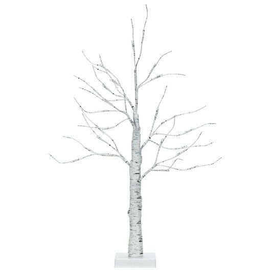 2 Feet Pre-lit White Twig Birch Tree Battery Powered for Christmas Holiday-4