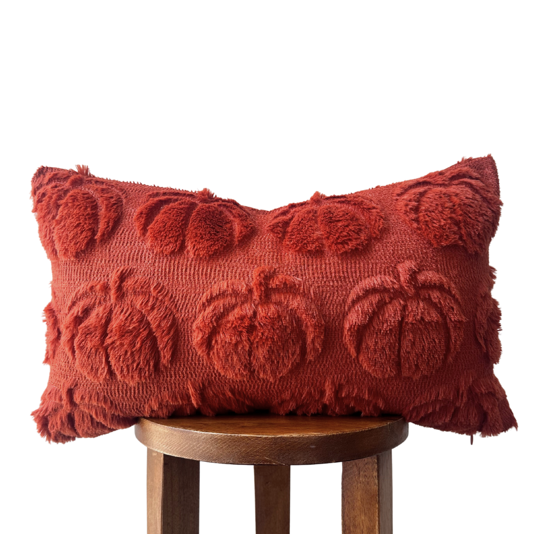Burnt Orange Pumpkin Lumbar Pillow Cover-0