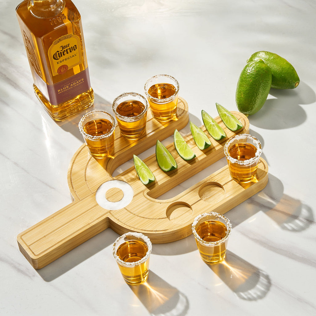 Cactus Tequila Tray & Shot Glasses Set - Tequila Gifts & Mexican Gifts-3