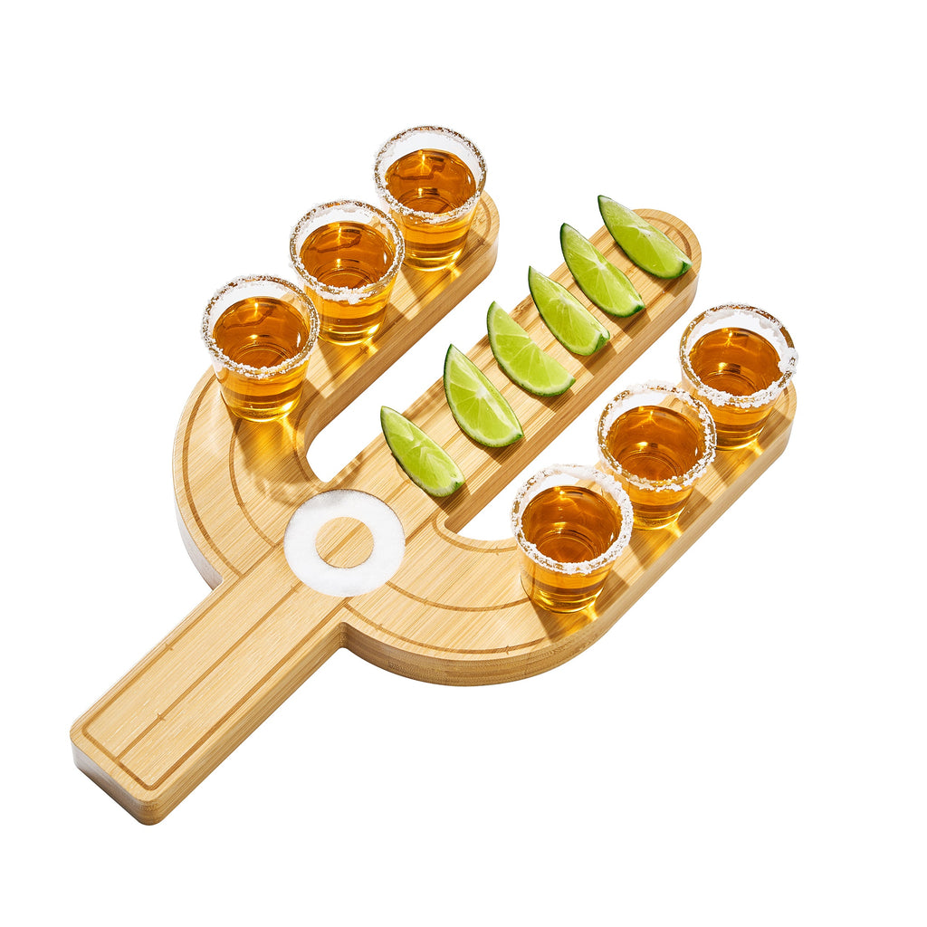 Cactus Tequila Tray & Shot Glasses Set - Tequila Gifts & Mexican Gifts-0