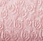 DaDa Bedding Rosey Pastel Blossom Pink Faux Fur Euro Throw Pillow Cover (171752)-1