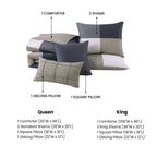 Bebejan Checkered Navy Tan 5 Piece Reversible Comforter Set