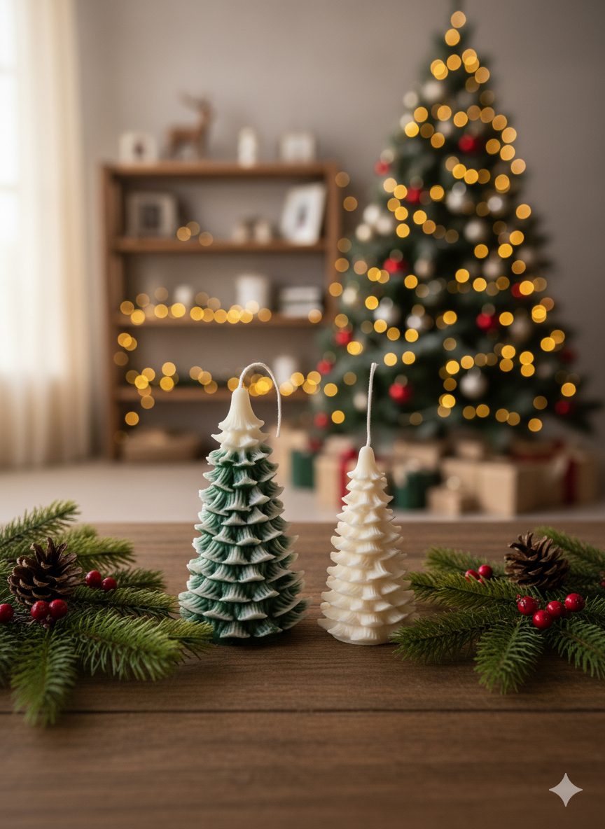 Handmade Christmas Tree Candles-1