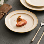 Artisanal Cloud-Pattern Kiln-Glazed Round Plate – Horizon Series-0