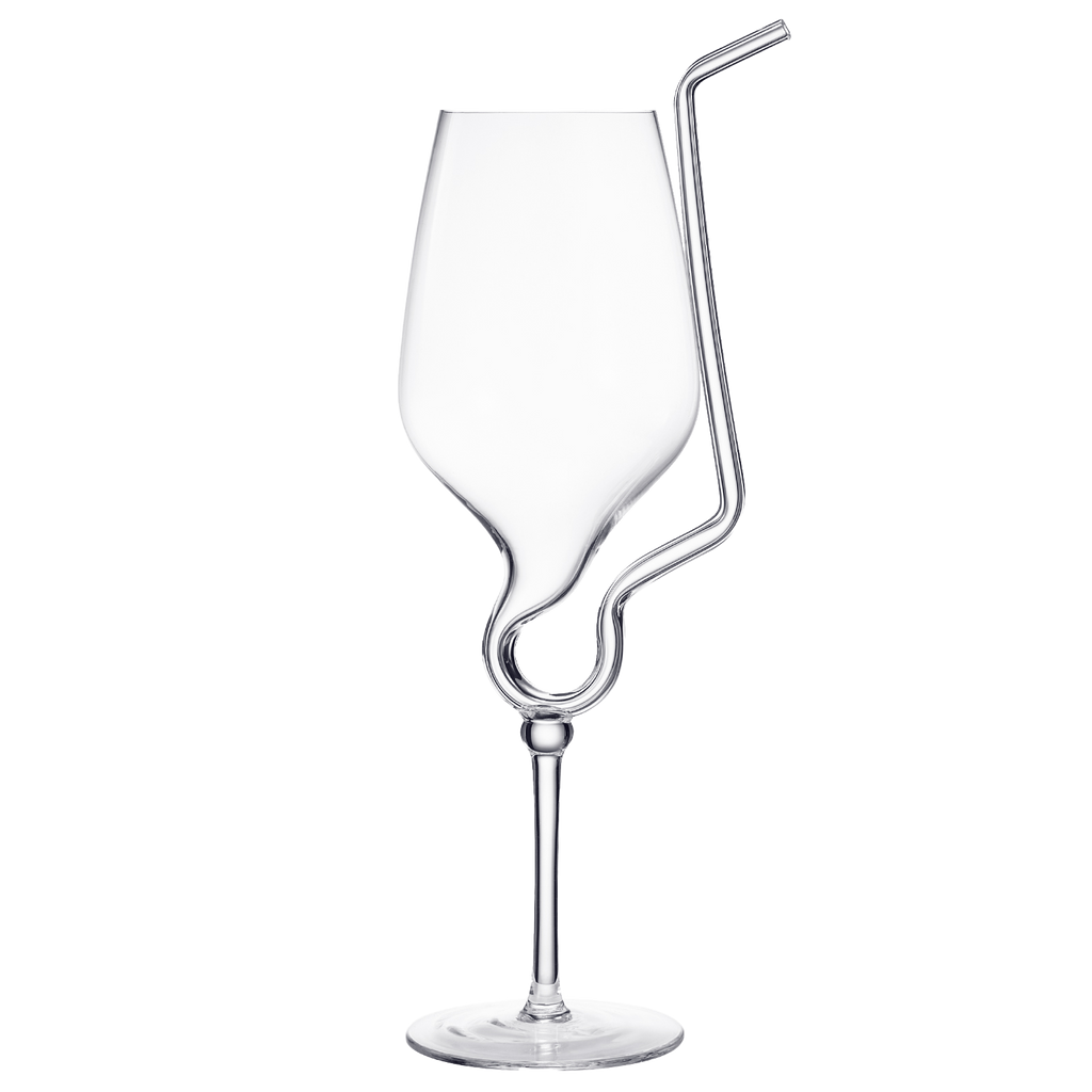 Straw Wine Glass, Spiral Vampire Wine Glass | 16oz-0