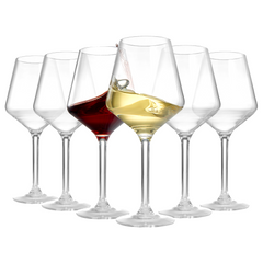European Style Crystal, Stemmed Wine Glasses | Set of 6 | 15oz-11