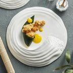 Wave Artistic Conception Fusion Dish Tableware Ceramic Western‑Style Flat Special‑Shaped Hotel High‑End Cold Dish Plate-2
