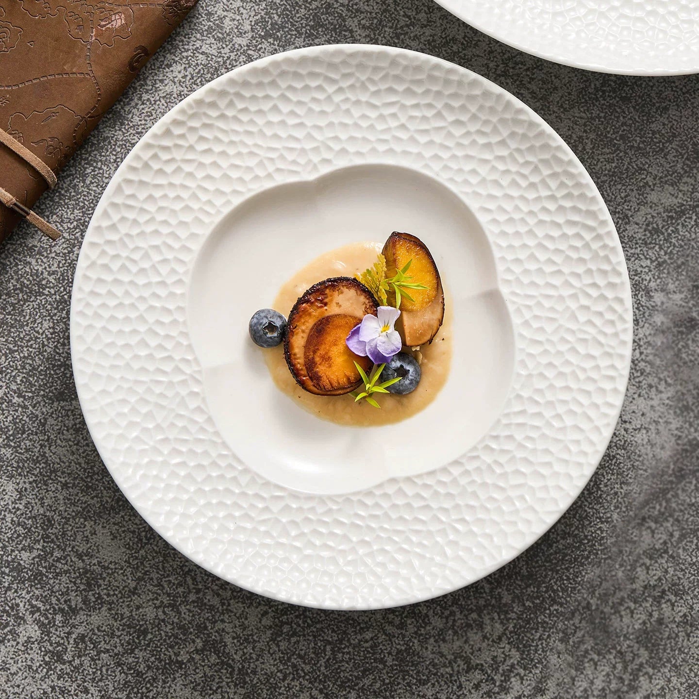 Artisanal Matte Lattice Blossom Porcelain Plate – Blossom Series-2