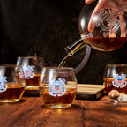 Coastguard Gift Whiskey & Wine Decanter Set & 4 Liquor Glasses-2