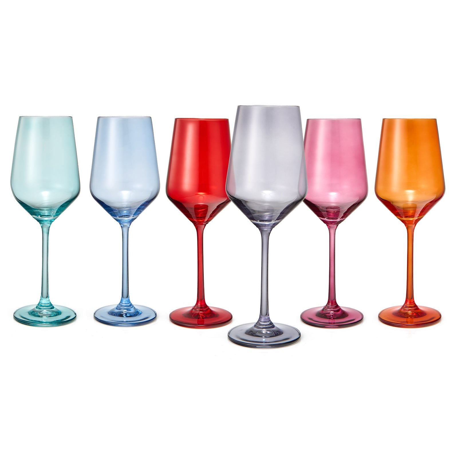 Colored Wine Glass Set, Large 12 oz Glasses Set of 6-3