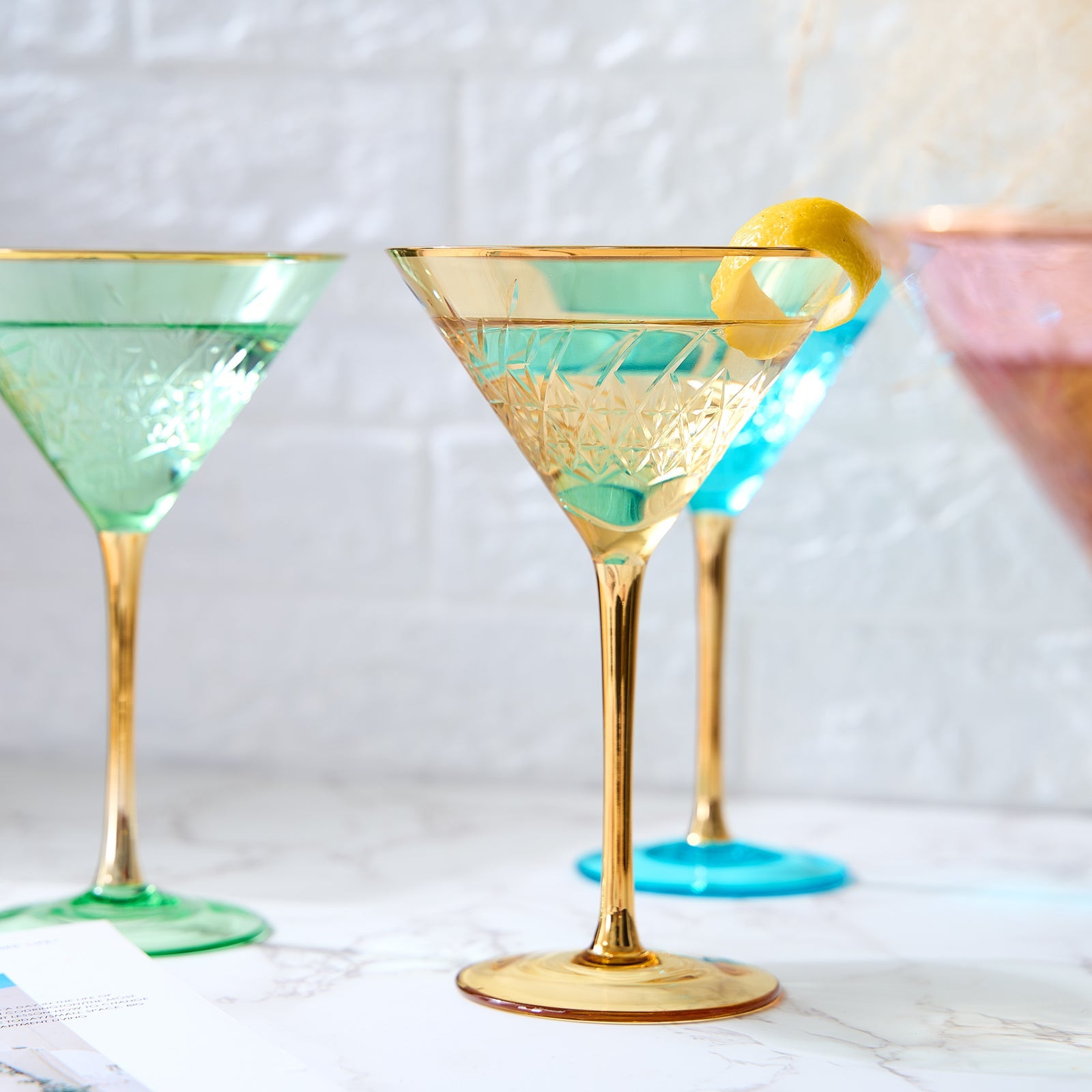 Crystal Martini Glasses Colored - Set of 4-4