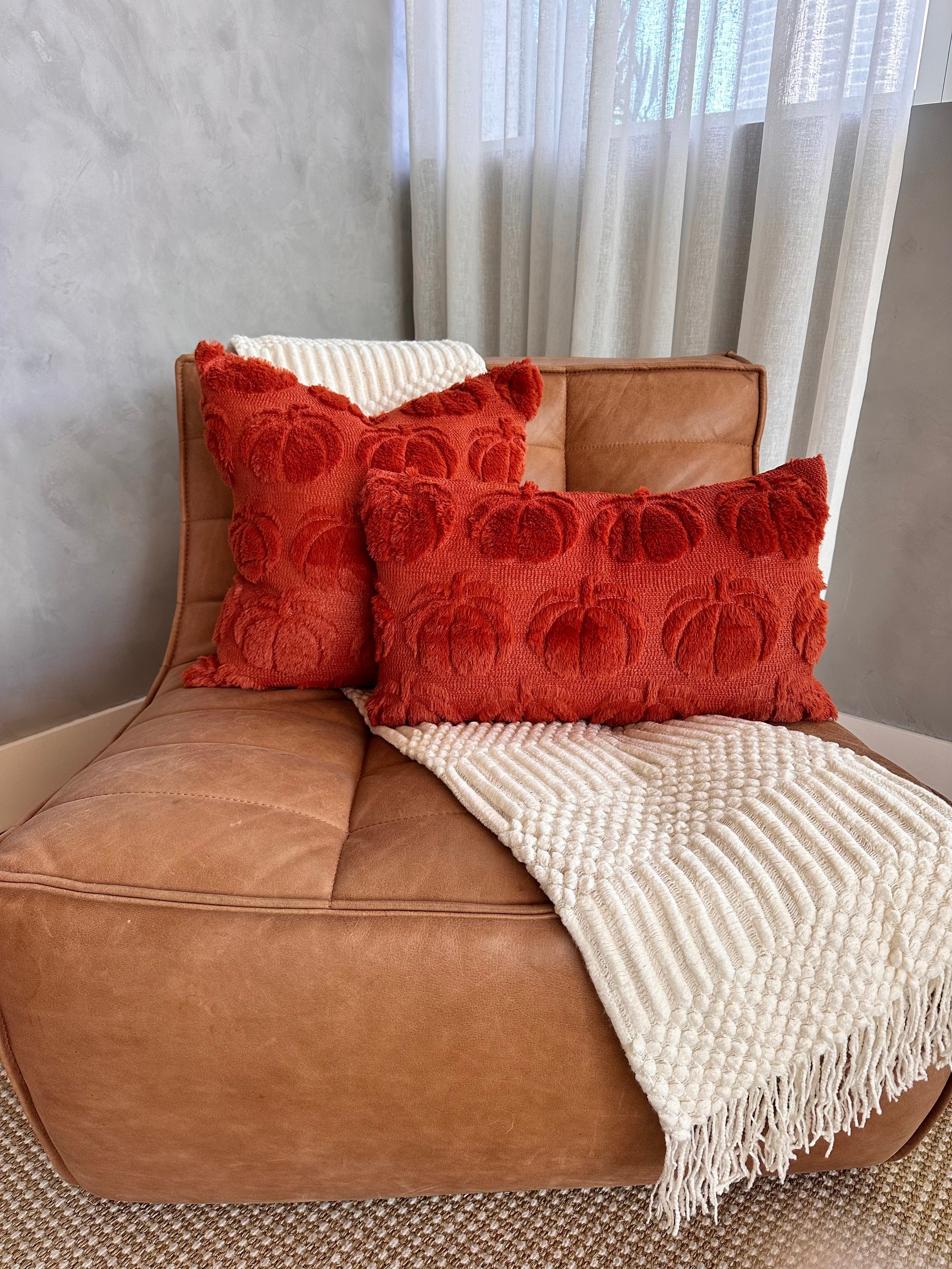Burnt Orange Pumpkin Lumbar Pillow Cover-2