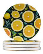 4" Colorful Lemons Sandstone Coasters (4 Pack)