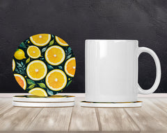 4" Colorful Lemons Sandstone Coasters (4 Pack)