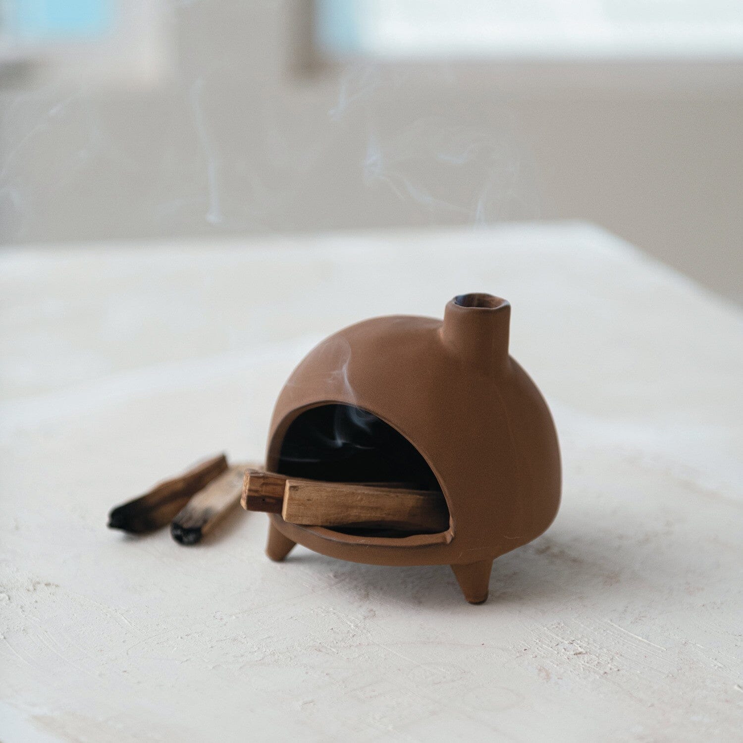 Terracotta Chimney Incense & Smudge Stick Burner (Shipping fees may apply)-2