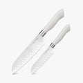 EcoCut 2 Piece Santoku Knife Set With Blade Guards, Grey-0