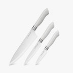 EcoCut 3 Piece Kitchen Knife Set With Blade Guards, Grey-0