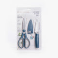 3 Piece Kitchen Knife Set - Paring Knife, Blade Guard with Built in Sharpener, and Multi Purpose Shears-0